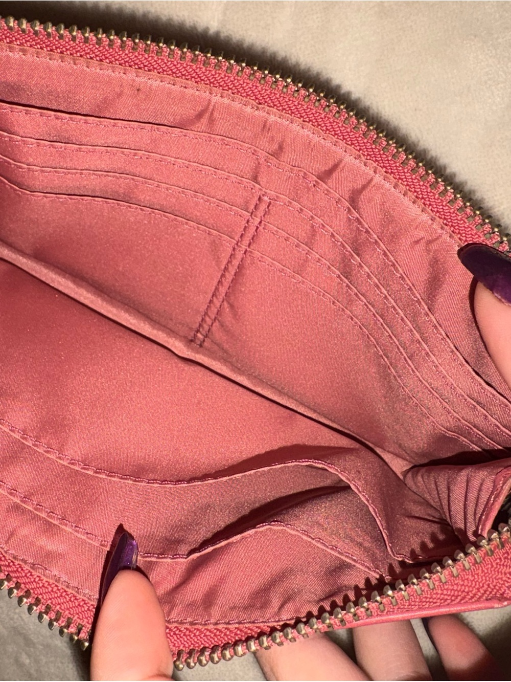 Coach Raspberry Leather Wristlet Clutch - Picture 3 of 4